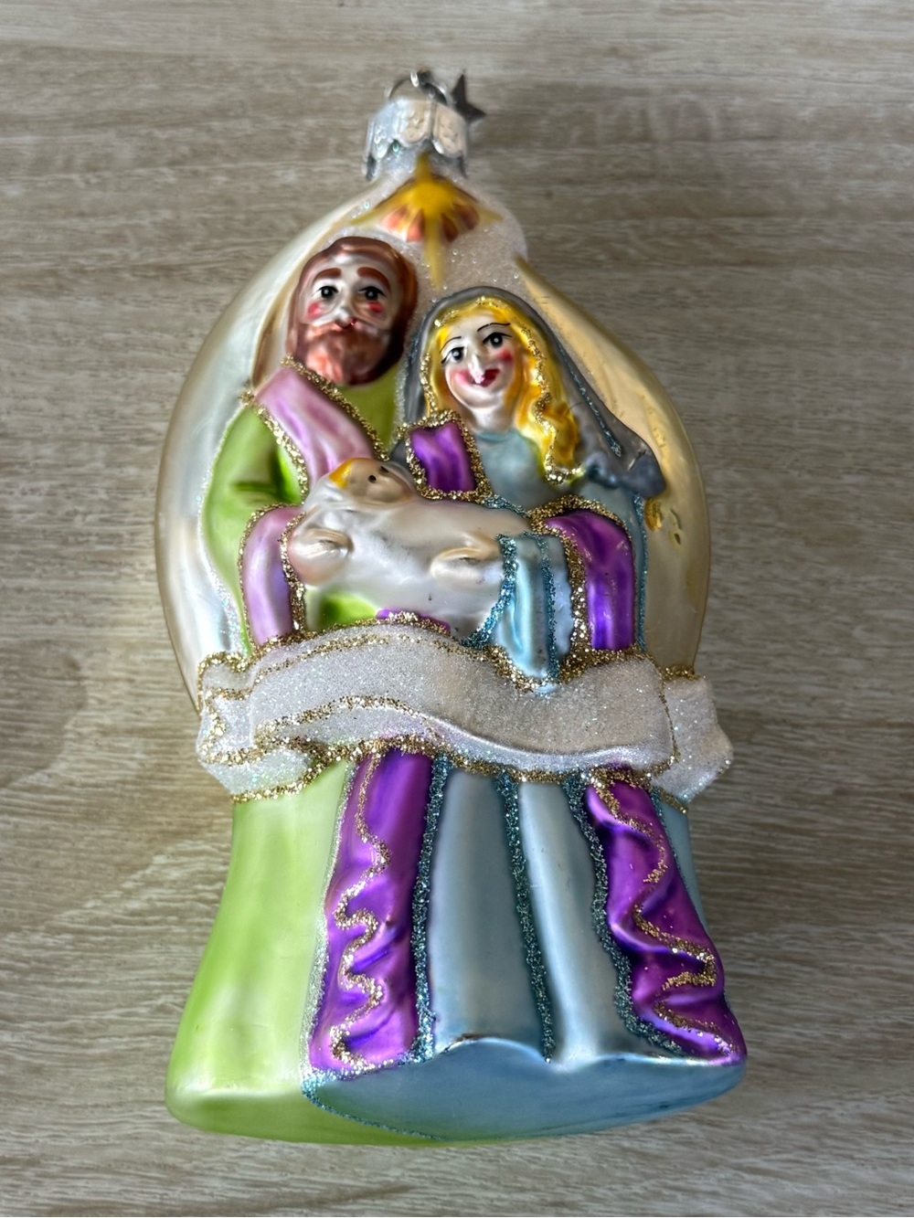 RARE Midwest CBK Glass Nativity Christmas Ornament Holy Family Mary Jesus